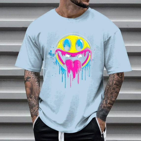 FDGIU Men's Halloween T-Shirt Plus Size Short Sleeve Shirts - Ghost Pumpkin Graphic Tee, Spooky Funny Costume Top, Loose Fit Short Sleeve Casual Shirt