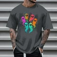 thumbnail image 1 of FDGIU Men's Halloween T-Shirt Plus Size Short Sleeve Shirts - Ghost Pumpkin Graphic Tee, Spooky Funny Costume Top, Loose Fit Short Sleeve Casual Shirt, 1 of 5