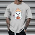thumbnail image 1 of FDGIU Men's Halloween T-Shirt Plus Size Short Sleeve Shirts - Ghost Pumpkin Graphic Tee, Spooky Funny Costume Top, Loose Fit Short Sleeve Casual Shirt, 1 of 5