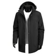thumbnail image 1 of FDGIU Men's Heavy Duty Quilted Puffer Parka - Winter Long Coat with Hood, Windproof Cold Weather Outerwear, 1 of 7