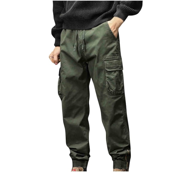 FDGIU Men's Lightweight Stretch Cargo Work Pants - Ripstop Hiking Pants with Pockets, Outdoor Tactical Pants for Men