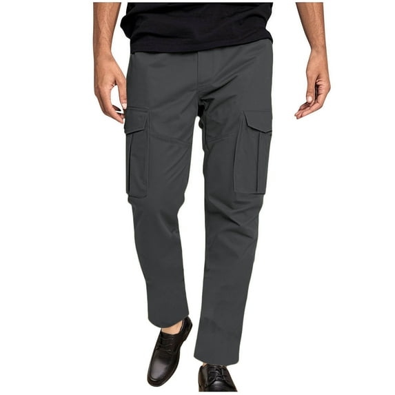 FDGIU Men's Lightweight Stretch Cargo Work Pants - Ripstop Hiking Pants with Pockets, Outdoor Tactical Pants for Men