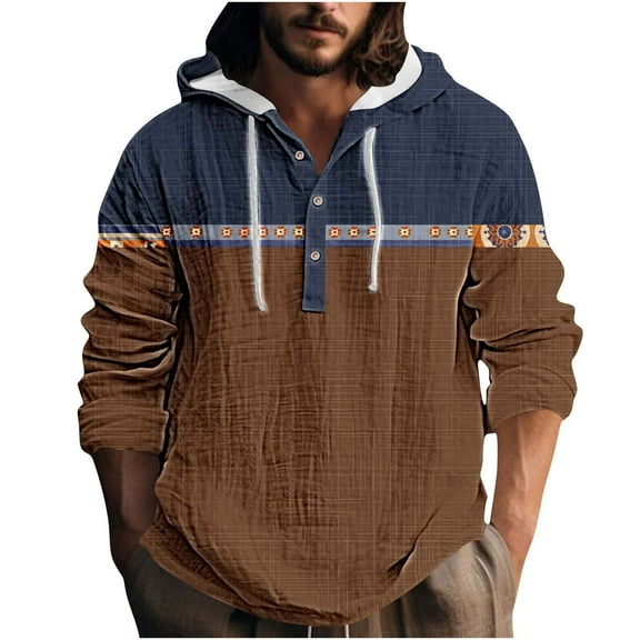 FDGIU Men's Oversized Hooded Sweatshirt - 2025 Fall Fashion Athleisure, Breathable Long Sleeve Pullover for Gym/Casual Wear, Loose Fit Streetwear