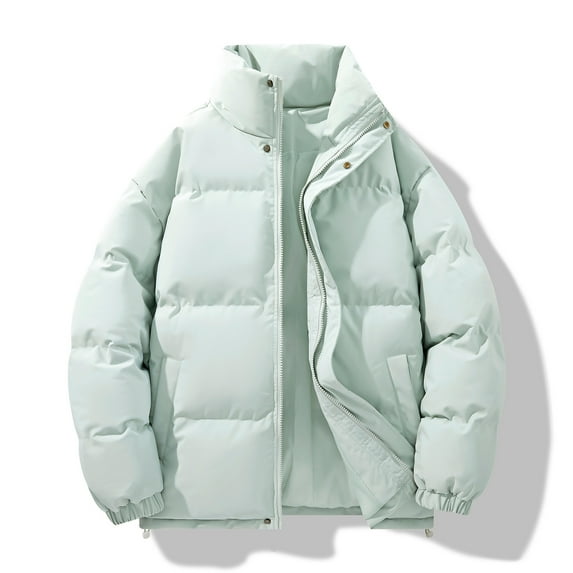 FDGIU Men's Puffer Jacket - Stand Collar Winter Thickened Quilted Parka, Warm Lightweight Cold Weather Coat, Multiple Colors