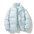 thumbnail image 1 of FDGIU Men's Puffer Jacket - Stand Collar Winter Thickened Quilted Parka, Warm Lightweight Cold Weather Coat, Multiple Colors, 1 of 3