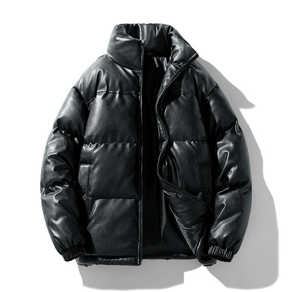 FDGIU Men's Puffer Jacket - Stand Collar Winter Thickened Quilted Parka, Warm Lightweight Cold Weather Coat, Multiple Colors