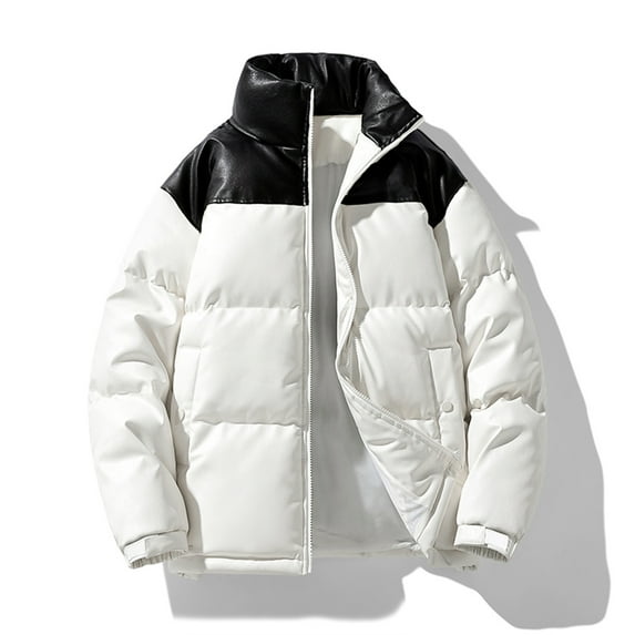 FDGIU Men's Puffer Jacket - Stand Collar Winter Thickened Quilted Parka, Warm Lightweight Cold Weather Coat, Multiple Colors