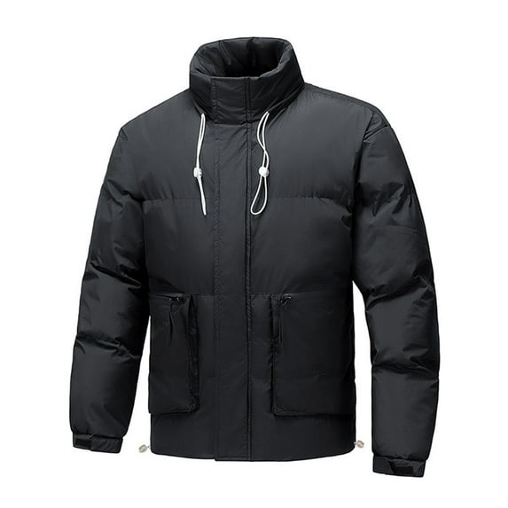 FDGIU Men's Puffer Jacket - Stand Collar Winter Thickened Quilted Parka, Warm Lightweight Cold Weather Coat, Multiple Colors