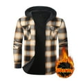 thumbnail image 1 of FDGIU Men's Sherpa Lined Flannel Jacket - Plaid Button Hooded Winter Coat with Pockets, 1 of 5