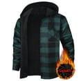 thumbnail image 1 of FDGIU Men's Sherpa Lined Flannel Jacket - Plaid Button Hooded Winter Coat with Pockets, 1 of 5