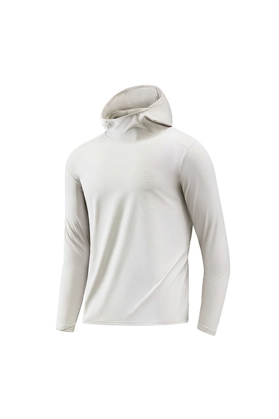 Men's Sweatshirts Man Solid-Color Casual Fashion Sports Long Sleeve Hooded Collar Blouse Lightweight Fleece Hoodie