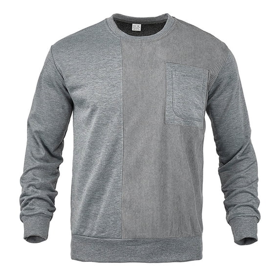 FDGIU Men's Sweatshirts Men Round Collar Loose Leisure Solid Color Knitting Versatile Match Fashion Long Sleeves Sweatshirt Lightweight Fleece Hoodie