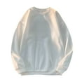 thumbnail image 1 of FDGIU Men's Sweatshirts Men's Fashion Plus Size Pullover Solid Color Round Neck Casual Long Sleeved Top Lightweight Fleece Hoodie, 1 of 4