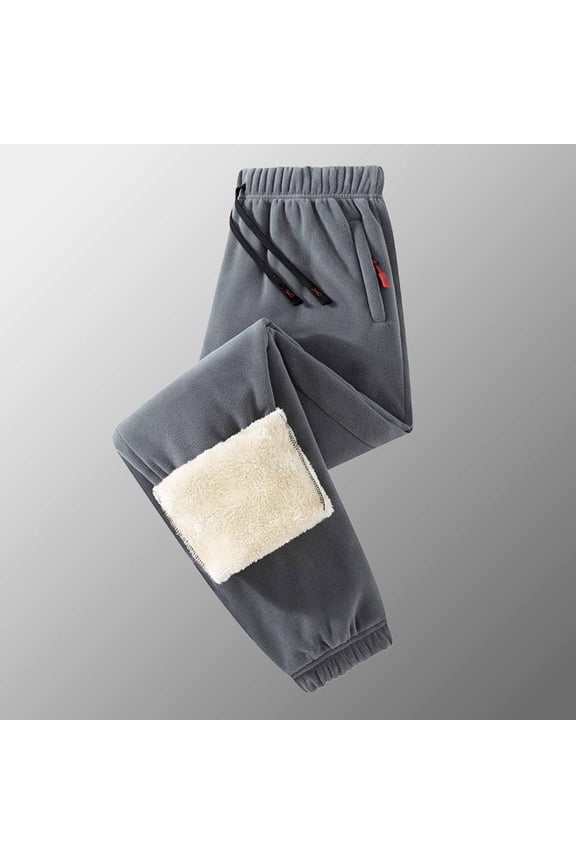 Men's Thermal Jogger Sweatpants - Fleece Lined Winter Warm Pants with Pockets, Running Hiking Sports Pants