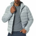 thumbnail image 1 of FDGIU Men's Versatile Quilted Puffer Jacket, Hooded Winter Coat with Hood, Warm Windproof Insulated Outerwear, 1 of 4