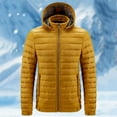thumbnail image 1 of FDGIU Men's Versatile Quilted Puffer Jacket, Hooded Winter Coat with Hood, Warm Windproof Insulated Outerwear, 1 of 5