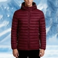 thumbnail image 1 of FDGIU Men's Versatile Quilted Puffer Jacket, Hooded Winter Coat with Hood, Warm Windproof Insulated Outerwear, 1 of 4