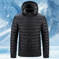 thumbnail image 1 of FDGIU Men's Versatile Quilted Puffer Jacket, Hooded Winter Coat with Hood, Warm Windproof Insulated Outerwear, 1 of 7