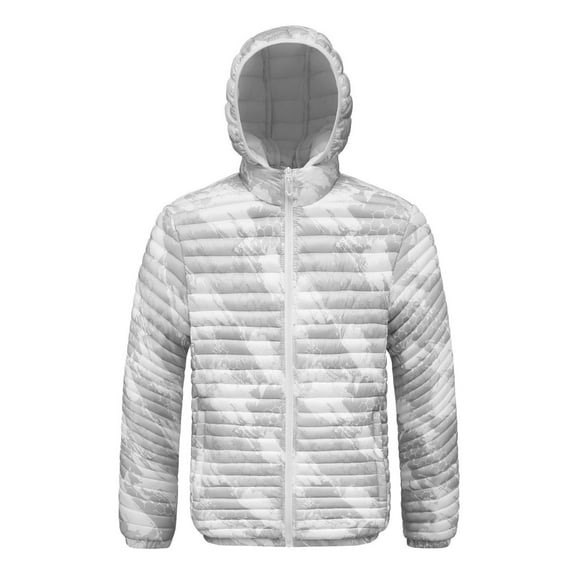 FDGIU Men's Versatile Quilted Puffer Jacket, Hooded Winter Coat with Hood, Warm Windproof Insulated Outerwear