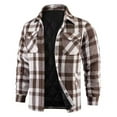 thumbnail image 1 of FDGIU ‌Men's Winter Flannel Shirt Jacket - Heavy Thick Sherpa Lined Button Outwear, 1 of 6