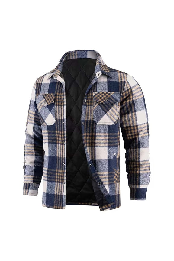 ‌Men's Winter Flannel Shirt Jacket - Heavy Thick Sherpa Lined Button Outwear