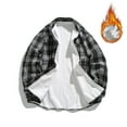 thumbnail image 1 of FDGIU ‌Men's Winter Flannel Shirt Jacket - Heavy Thick Sherpa Lined Button Outwear, 1 of 7