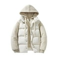 thumbnail image 1 of FDGIU Men's Winter Puffer Jacket - Hood Windproof Thermal Long Coat for Cold Weather, 1 of 6