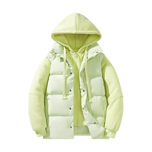 FDGIU Men's Winter Puffer Jacket - Hood Windproof Thermal Long Coat for Cold Weather