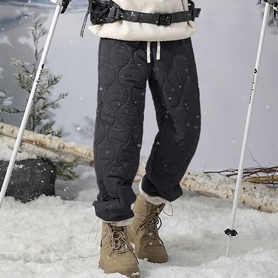 FDGIU Men's Winter Warm Fleece Lined Joggers - Sweatpants with Pockets, Sports Running Hiking Active Pants