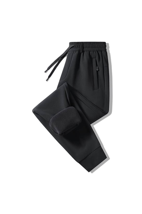 Men's Winter Warm Fleece Lined Joggers - Sweatpants with Pockets, Sports Running Hiking Active Pants