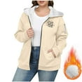 thumbnail image 1 of FDGIU Oversized Hoodies Women Zip Up Coats - 2025 Plus Velvet Thickened Fleece Sweatshirt, Long Sleeve Casual Jacket with Pocket, 1 of 5