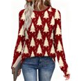 thumbnail image 1 of FDGIU Plus Size Christmas Tops for Women, Funny Xmas Tree Graphic Long Sleeve Tunic, Festive Holiday Tee, 1 of 7