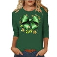 thumbnail image 1 of FDGIU Plus Size St. Patrick's Day Tee for Women - Short Sleeve Shamrock Graphic Crew Neck Top, 1 of 5