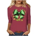 thumbnail image 1 of FDGIU Plus Size St. Patrick's Day Tee for Women - Short Sleeve Shamrock Graphic Crew Neck Top, 1 of 5