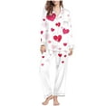 thumbnail image 1 of FDGIU ‌‌‌‌Plus Size Valentine Pajama Set for Women - Long Sleeve Button Down Sleepwear Pockets, 1 of 7