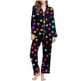 thumbnail image 1 of FDGIU ‌‌‌‌Plus Size Valentine Pajama Set for Women - Long Sleeve Button Down Sleepwear Pockets, 1 of 7