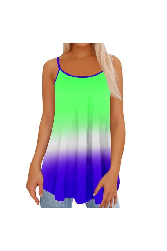 Plus Size Women's 2025 Summer Boho Floral Tank Tops - Adjustable Spaghetti Strap Cami Blouse, Loose Fit Tunic for Vacation Beach Style