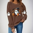 thumbnail image 1 of FDGIU Spooky Season Cute Ghost Graphic Women's Halloween Sweatshirt Oversized Crewneck Pullover Long Sleeve Casual Top Halloween Shirts for Women, 1 of 4