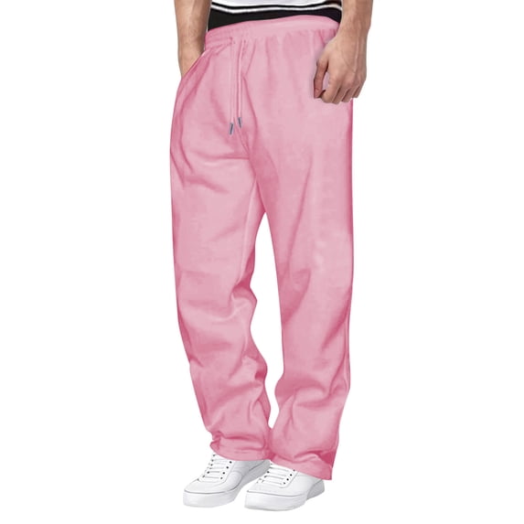 FDGIU Summer Linen Pants for Men - Elastic Waist Straight Leg Beach Pants, Loose Fit Casual Trousers with Drawstring, Lightweight Breathable Suit Pants