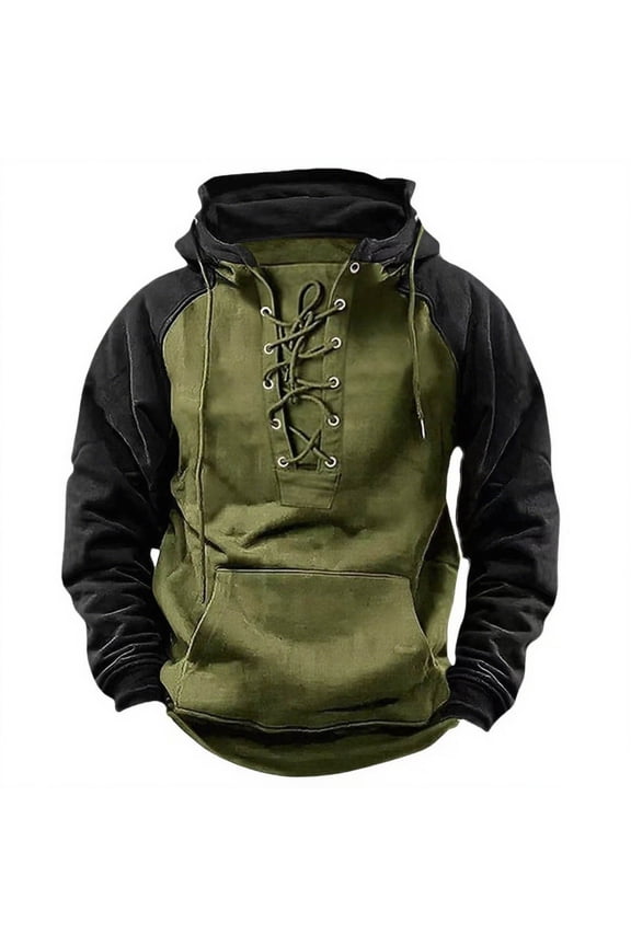 Tactical Hoodies for Men - Quarter Zip Pullover Hoodie, Fleece Lined Workout Sweatshirt with Pockets, Vintage Casual Gym Hooded Cargo Top for Fall Fashion