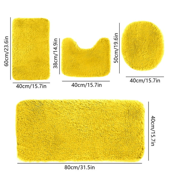 FDGIU Toilet Mats Anti - Slip Floor Mat Set - Durable, Absorbent, Stylish & Safe for Bathroom & Kitchen;Memory Foam Bath Mat Set