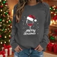 thumbnail image 1 of ‌FDGIU Trendy 2025 Women's Xmas Sweater – Funny Print Long Sleeve Pullover, Winter Casual Tunic‌, 1 of 4