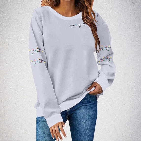 FDGIU Trendy 2025 Women's Xmas Sweater – Funny Print Long Sleeve Pullover, Winter Casual Tunic