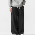 thumbnail image 1 of FDGIU Trousers Plus Velvet Men Leisure Solid Color Button Elastic Waist Draw Rope Full Length Pants Heavyweight Fleece Cargo Pants, 1 of 6