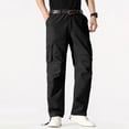 thumbnail image 1 of FDGIU Trousers Plus Velvet Men's Fashion Casual Solid Color Cargo Zipper Pockets Elastic Waist Full Length Pants Heavyweight Fleece Cargo Pants, 1 of 5