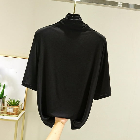 FDGIU Turtle Necks Tops for Women Thermal Long Sleeve Shirt, Casual Slim Fit Tee Soft Base Layer Fall Tops