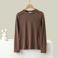 thumbnail image 1 of FDGIU Turtle Necks Tops for Women Thermal Long Sleeve Shirt, Casual Slim Fit Tee Soft Base Layer Fall Tops, 1 of 3