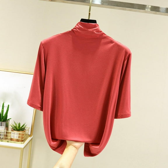 FDGIU Turtle Necks Tops for Women Thermal Long Sleeve Shirt, Casual Slim Fit Tee Soft Base Layer Fall Tops