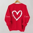 thumbnail image 1 of FDGIU ‌Valentine's Day Shirt Women, Heart Print Long Sleeve T-Shirt with Crew Neck for Valentine's Outfit & Casual Wear, 1 of 6