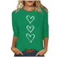 thumbnail image 1 of FDGIU Valentines Tops for Women Plus Size - 3/4 Sleeve Heart Print Tee Soft Basic T-Shirt, 1 of 4